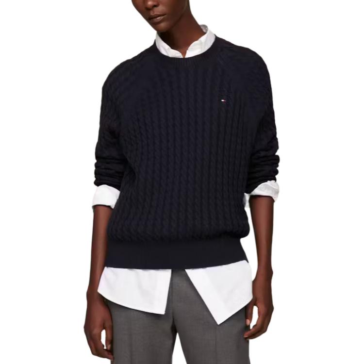 Details for (W) 汤米·希尔费格 海军蓝宽松版圆领标志毛衣. WW0WW41142-DW5