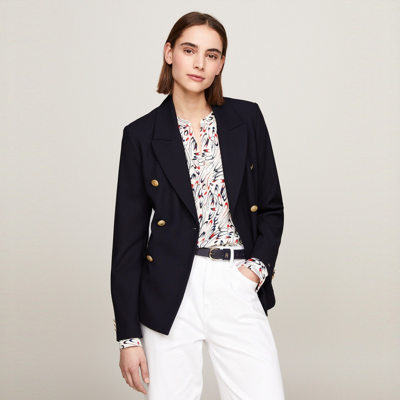 Shop (W) Tommy Hilfiger 海軍藍復古雙排扣休閒西裝外套 WW0WW42541