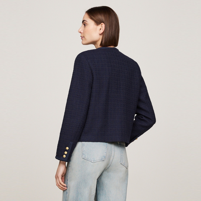 Purchase (W) Tommy Hilfiger 海軍藍粗花呢金屬扣短版西裝外套 WW0WW43474