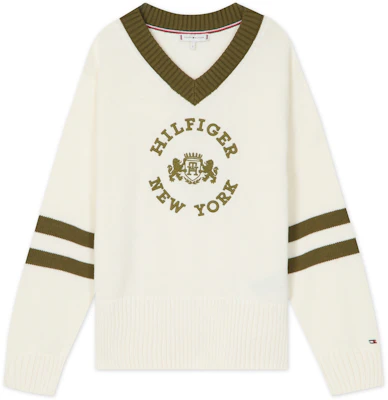 (W) Tommy Hilfiger 寬鬆刺繡V領針織毛衣 - 秋冬款式 WW0WW40266 Order (W) Tommy Hilfiger 寬鬆刺繡V領針織毛衣 - 秋冬款式 WW0WW40266