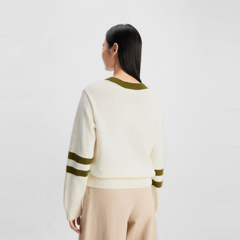 Purchase (W) Tommy Hilfiger 寬鬆刺繡V領針織毛衣 - 秋冬款式 WW0WW40266