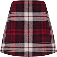 (Women) Tommy Hilfiger Plaid A-Line Skirt with Side Zipper Red Checkered Pattern WW0WW39739 (Women) Tommy Hilfiger Plaid A-Line Skirt with Side Zipper Red Checkered Pattern WW0WW39739