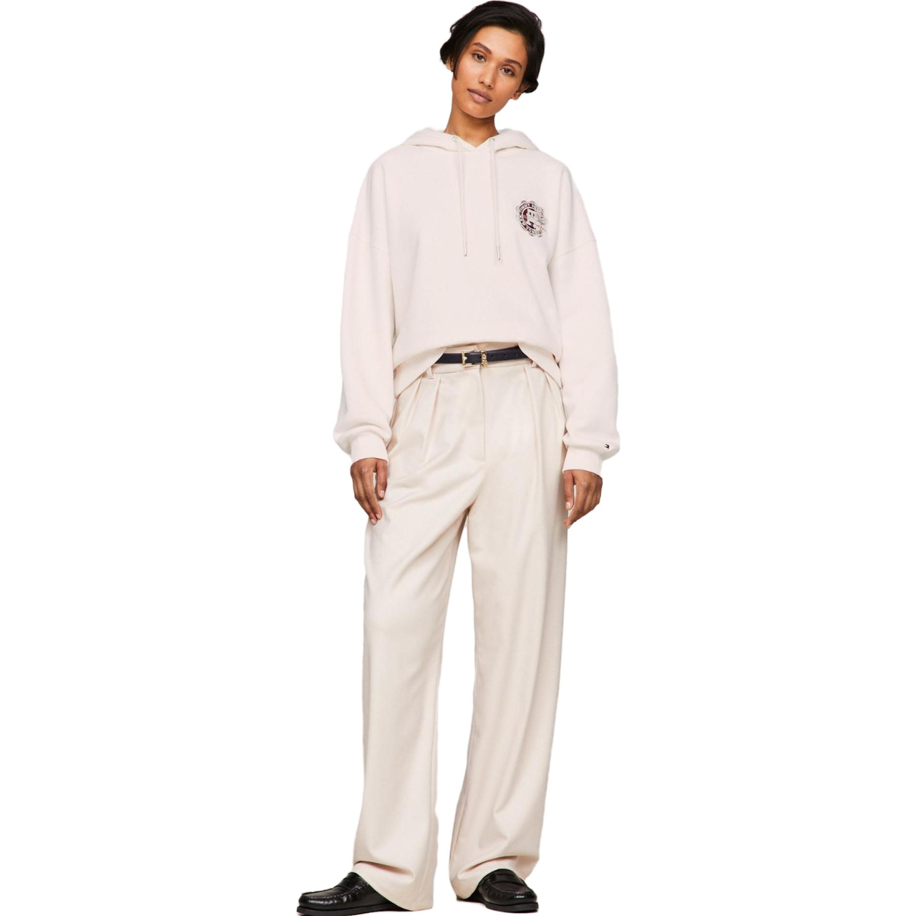 Shop (W) 汤米希尔费格宽松格纹徽章刺绣连帽衫上衣 WW0WW40442YBH