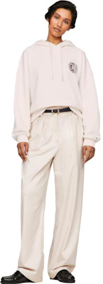 (W) 汤米希尔费格宽松格纹徽章刺绣连帽衫上衣 WW0WW40442YBH Shop (W) 汤米希尔费格宽松格纹徽章刺绣连帽衫上衣 WW0WW40442YBH