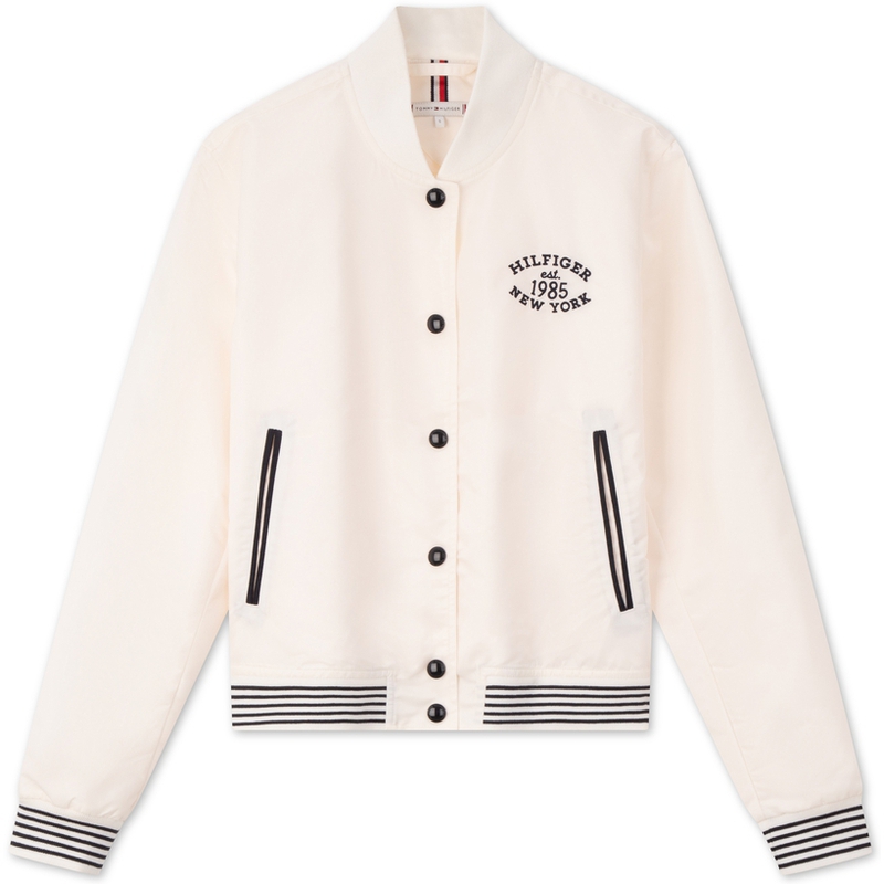 (Women) Tommy Hilfiger  Retro Embroidered Colorblock Jacket Cream. WW0WW43320