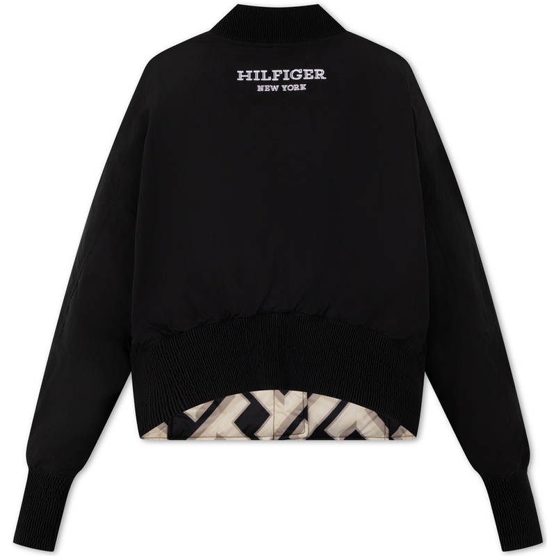 Lookbook (W) Tommy Hilfiger 雙面刺繡棒球領外套 黑/黑白色. WW0WW40927