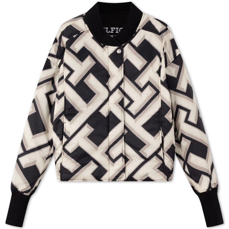 Shop (W) Tommy Hilfiger 雙面刺繡棒球領外套 黑/黑白色. WW0WW40927