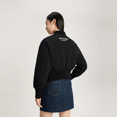 (W) Tommy Hilfiger 雙面刺繡棒球領外套 黑/黑白色. WW0WW40927 Sizing (W) Tommy Hilfiger 雙面刺繡棒球領外套 黑/黑白色. WW0WW40927