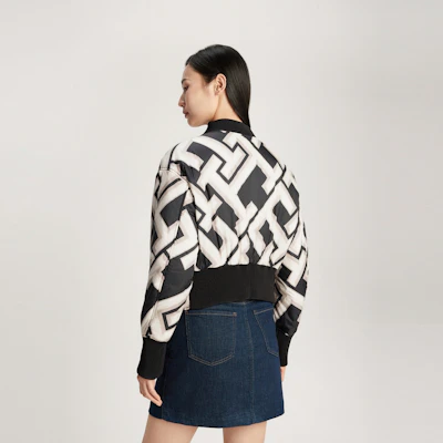 (W) Tommy Hilfiger 雙面刺繡棒球領外套 黑/黑白色. WW0WW40927 2