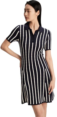 (W) 汤米希尔费格修身棉质针织条纹连衣裙黑白休闲款 WW0WW43193 Shop (W) 汤米希尔费格修身棉质针织条纹连衣裙黑白休闲款 WW0WW43193