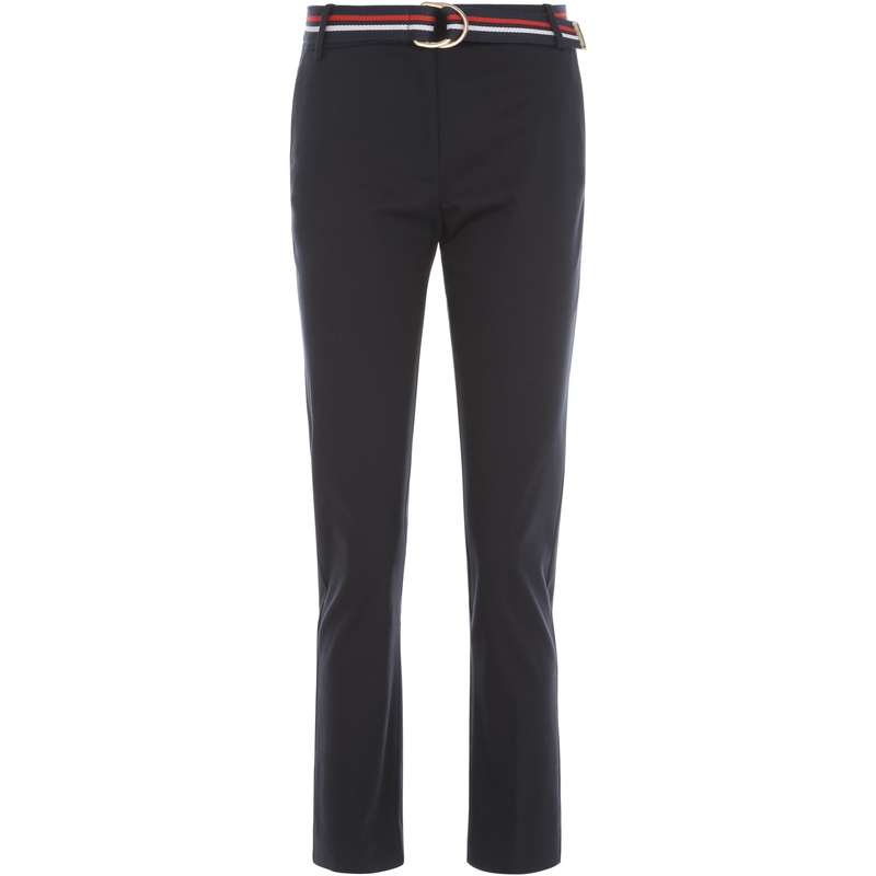 Order (W) 汤米·希尔费格修身弹力休闲裤藏青色附条纹腰带 WW0WW27848-DW5