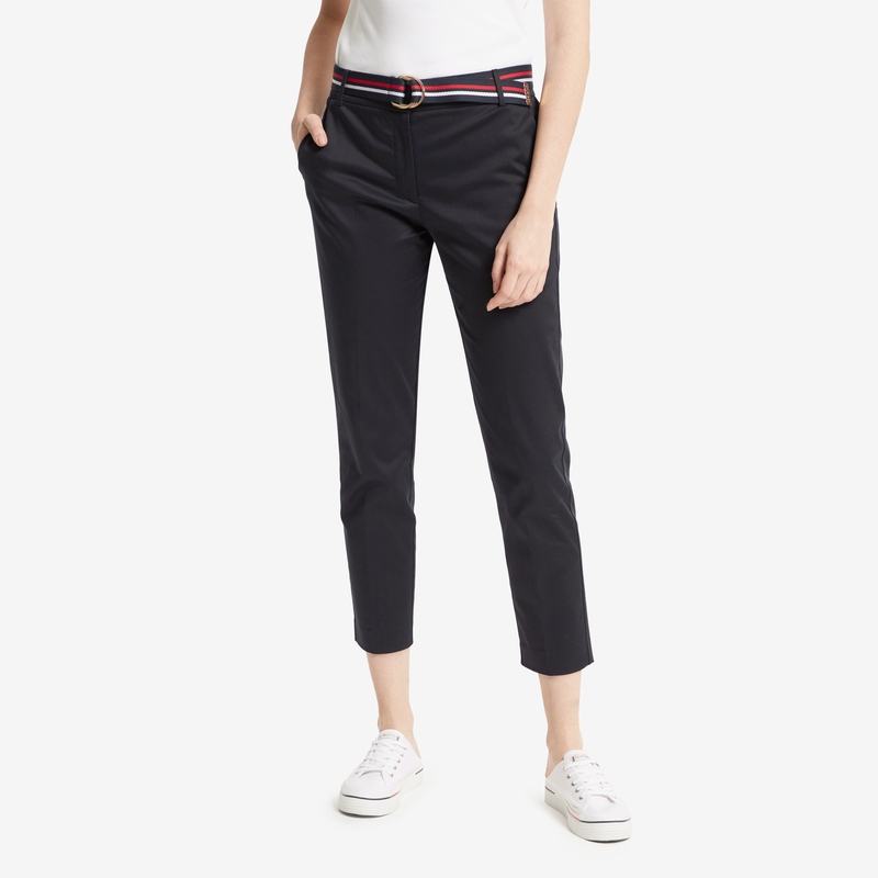 Shop (W) 汤米·希尔费格修身弹力休闲裤藏青色附条纹腰带 WW0WW27848-DW5