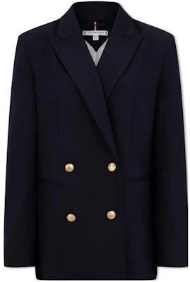 (W) 湯米希爾費格海軍藍雙排扣寬鬆西裝外套 WW0WW40856-DW5 Order (W) 湯米希爾費格海軍藍雙排扣寬鬆西裝外套 WW0WW40856-DW5