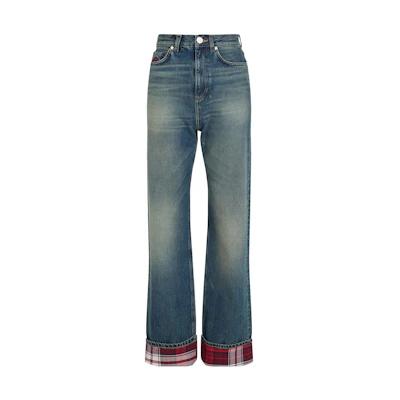 (Women) Tommy Hilfiger Straight Fit Blue Zip Denim Jeans WW0WW39505CCB