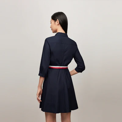 (W) 汤米希尔费格条纹长袖棉质衬衫连衣裙 WW0WW42729 2