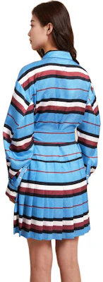 (W) 汤米·希尔费格 条纹褶皱提花长袖连衣裙 红/白/蓝 WW0WW38662-C4G Shop (W) 汤米·希尔费格 条纹褶皱提花长袖连衣裙 红/白/蓝 WW0WW38662-C4G