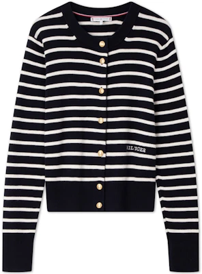 (W) 汤米希尔费格条纹修身棉质针织毛衣休闲上衣 WW0WW43148 Buy (W) 汤米希尔费格条纹修身棉质针织毛衣休闲上衣 WW0WW43148