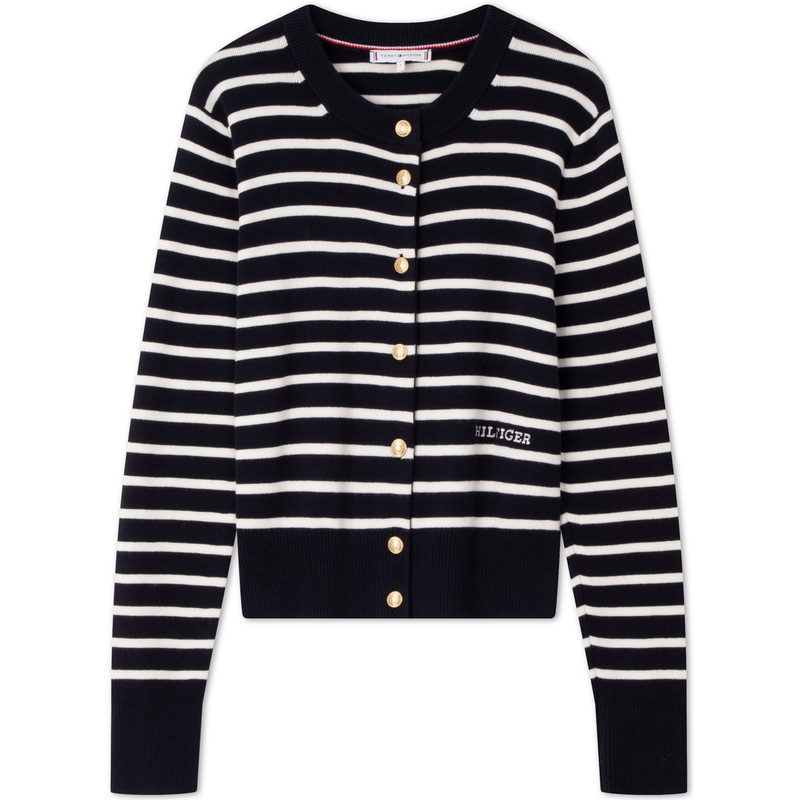 Order (W) 汤米希尔费格条纹修身棉质针织毛衣休闲上衣 WW0WW43148