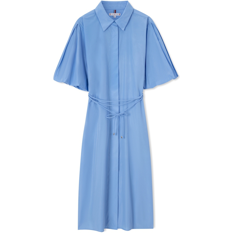 (Women) Tommy Hilfiger  Taffeta Puff Sleeve Lace-Up Fit Short Sleeve Dress WW0WW38291