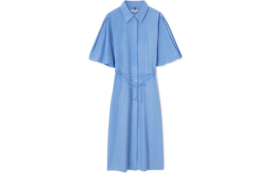 Order (W) 汤米·希尔费格 泡泡袖绑带修身短袖礼服裙 WW0WW38291