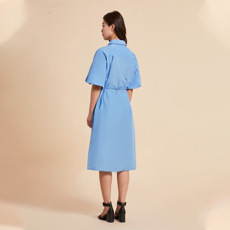 Purchase (W) 汤米·希尔费格 泡泡袖绑带修身短袖礼服裙 WW0WW38291