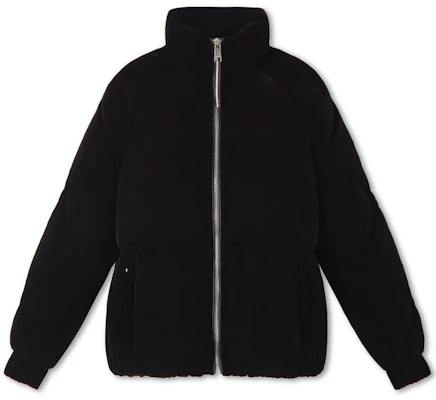 (W) 汤米希尔费格黑色天鹅绒刺绣宽松版羽绒夹克 WW0WW40242 Order (W) 汤米希尔费格黑色天鹅绒刺绣宽松版羽绒夹克 WW0WW40242