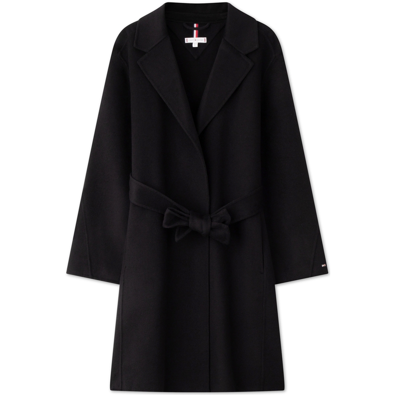 (Women) Tommy Hilfiger  Wool Blend Mid-Length Belted Casual Coat. WW0WW43603