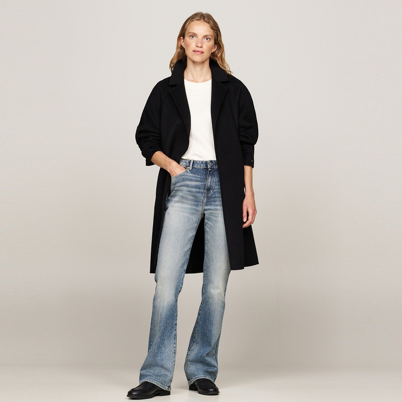 Details for (W) Tommy Hilfiger 羊毛混紡中長款腰帶休閒外套 WW0WW43603