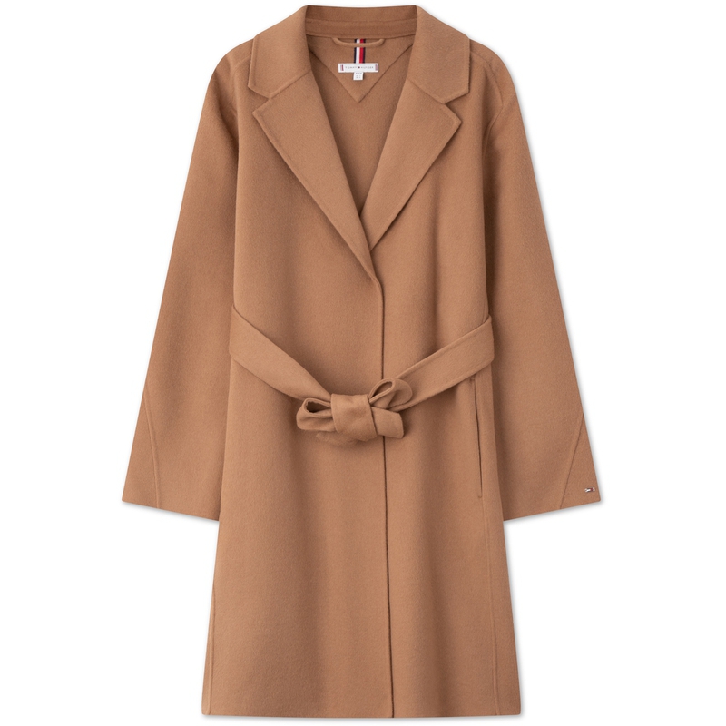 Sizing (W) Tommy Hilfiger 羊毛混紡中長款腰帶休閒外套 WW0WW43603