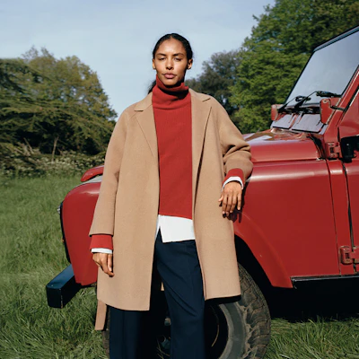 (W) Tommy Hilfiger 羊毛混紡中長款腰帶休閒外套 WW0WW43603 1