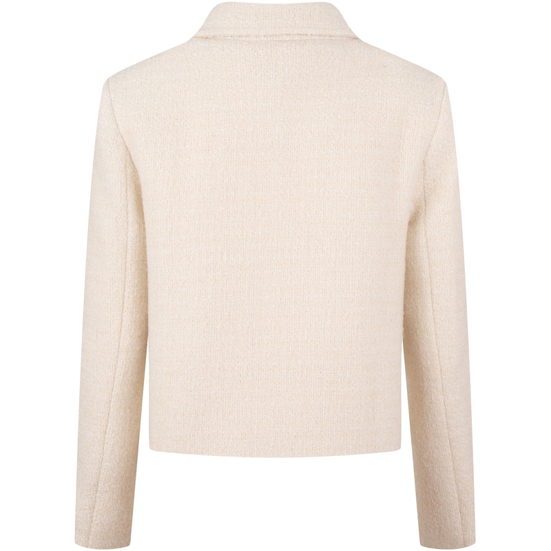 Lookbook (W) Tommy Hilfiger 羊毛混紡粗花呢外套金屬扣-米白色 WW0WW45515