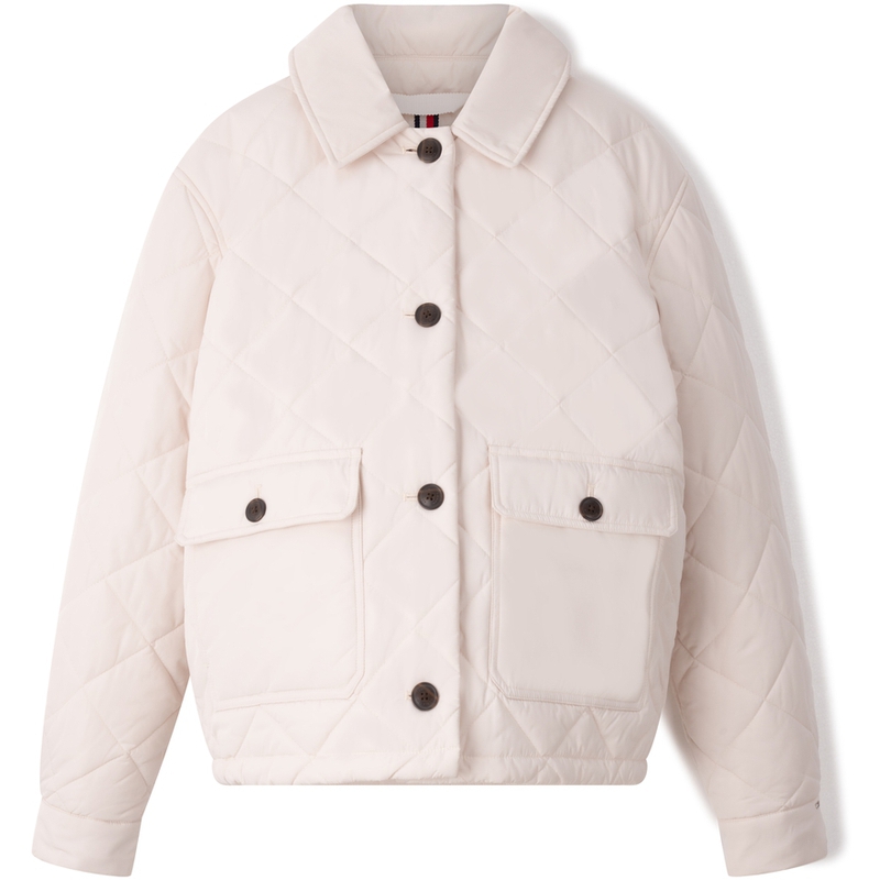(Women) Tommy Hilfiger Casual Diamond Quilted Button-Up Short Warm Jacket WW0WW39252