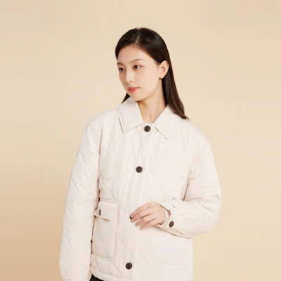 (Women) Tommy Hilfiger Casual Diamond Quilted Button-Up Short Warm Jacket WW0WW39252 4