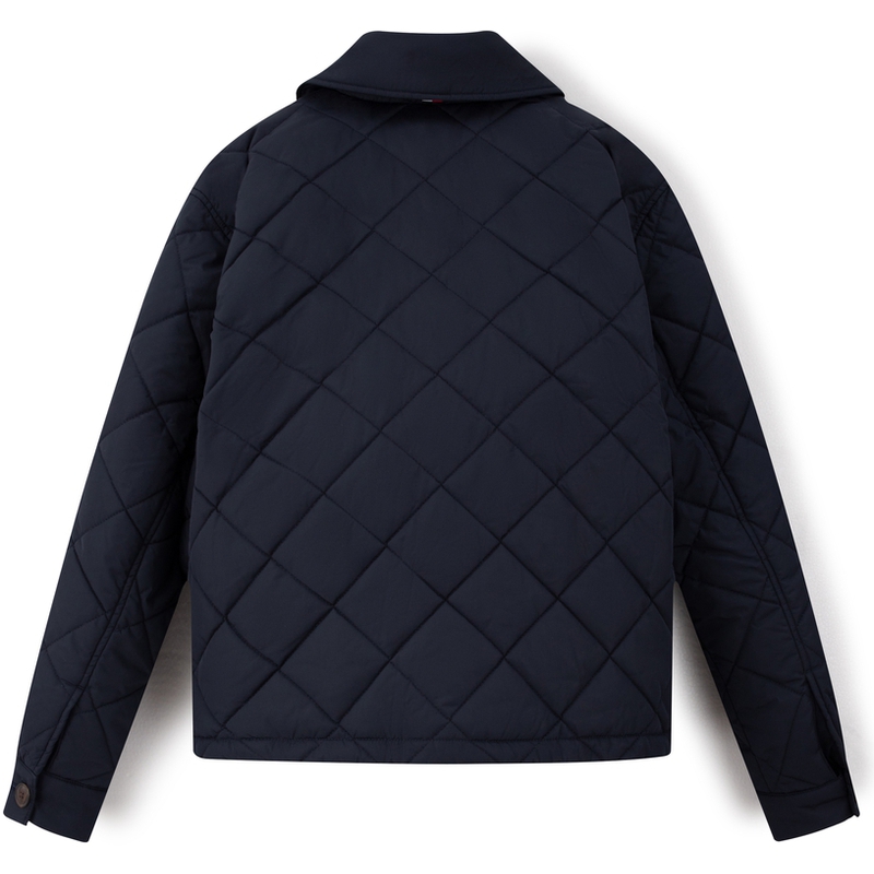 Lookbook (Women) Tommy Hilfiger Casual Diamond Quilted Button-Up Short Warm Jacket WW0WW39252