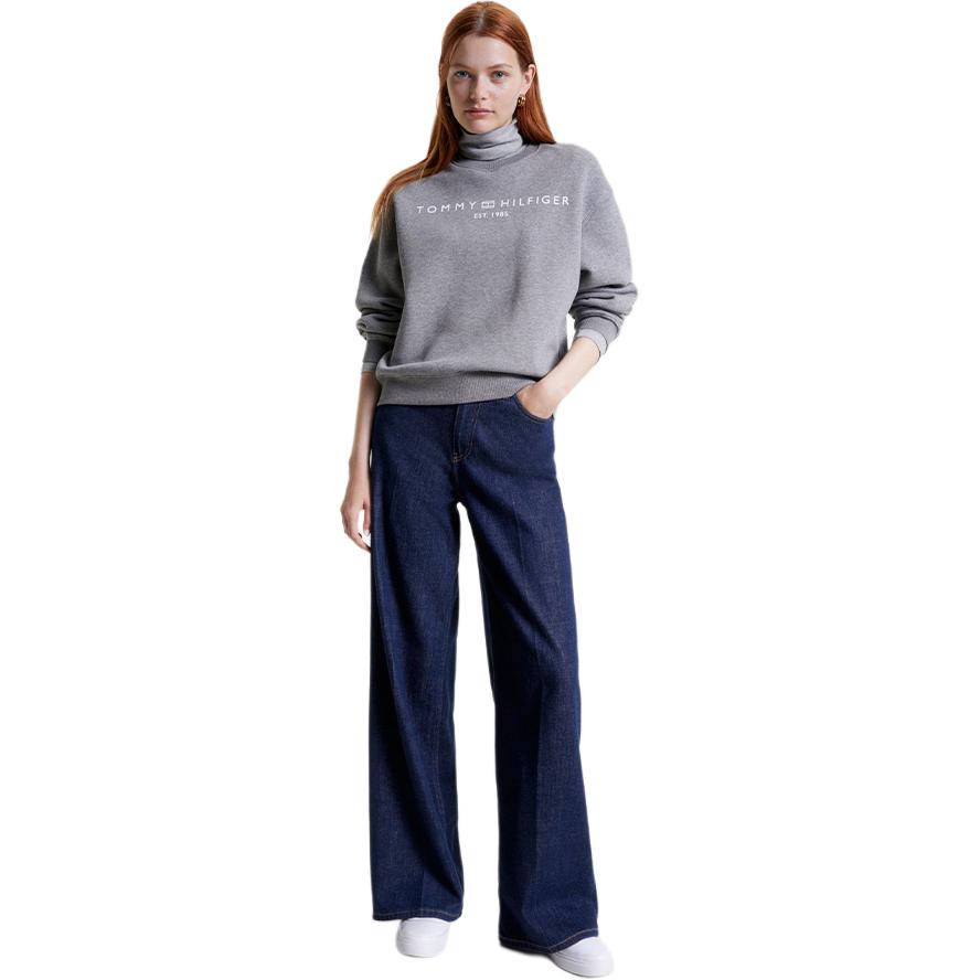 Lookbook (W) 汤米·希尔费格休闲字母印花圆领卫衣 深灰修身款 WW0WW39791