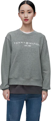 (W) 汤米·希尔费格休闲字母印花圆领卫衣 深灰修身款 WW0WW39791 Details for (W) 汤米·希尔费格休闲字母印花圆领卫衣 深灰修身款 WW0WW39791