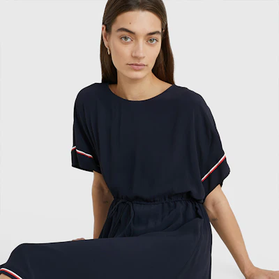 (W) 汤米·希尔费格经典修身腰带短袖连衣裙深蓝色女款 WW0WW37966DW5 Sizing (W) 汤米·希尔费格经典修身腰带短袖连衣裙深蓝色女款 WW0WW37966DW5