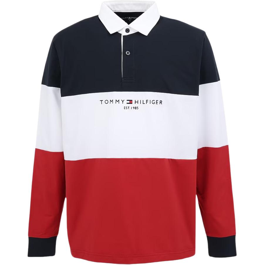 (Women) Tommy Hilfiger Colorblock Long-Sleeve Windbreaker Golf Jacket Men. THMA553-RED