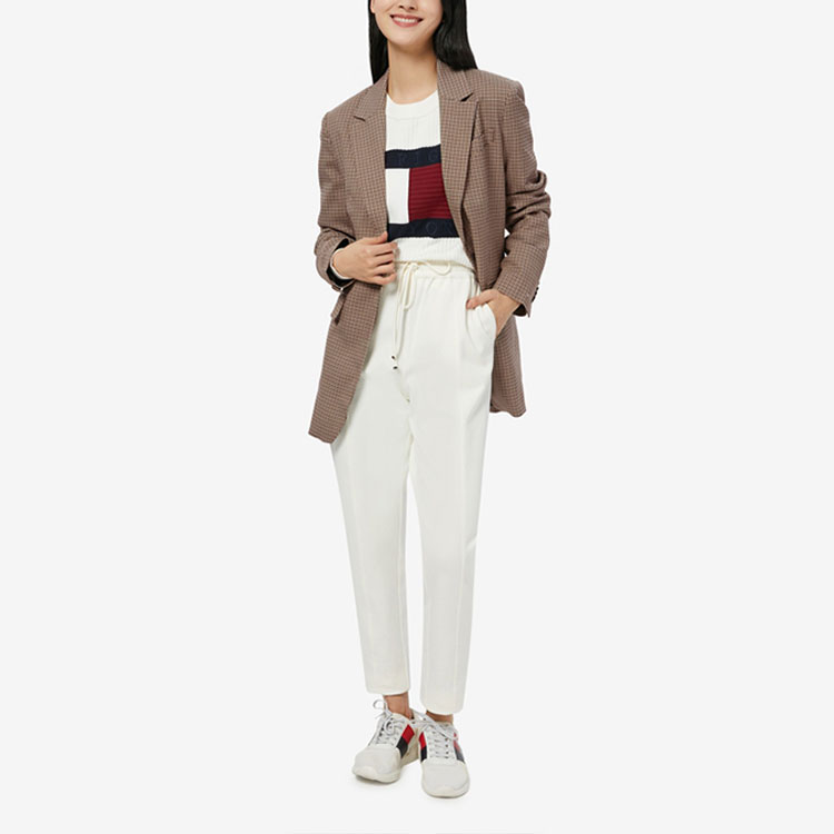 Shop (W) Tommy Hilfiger FW22 千鳥格刺繡西裝外套棕色 WW0WW35636-0LY