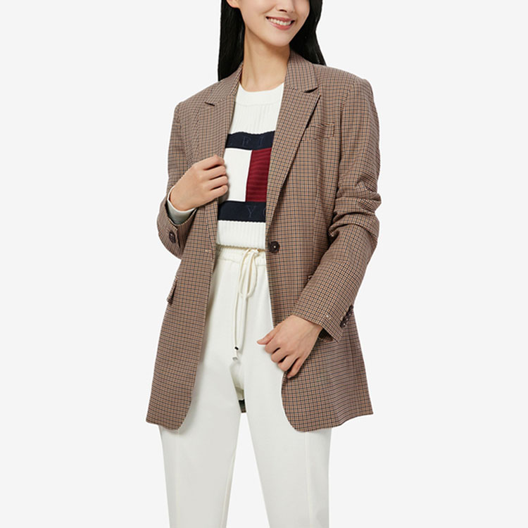 Purchase (W) Tommy Hilfiger FW22 千鳥格刺繡西裝外套棕色 WW0WW35636-0LY