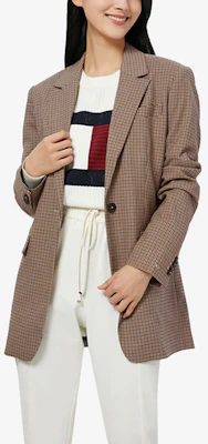 (W) Tommy Hilfiger FW22 千鳥格刺繡西裝外套棕色 WW0WW35636-0LY Purchase (W) Tommy Hilfiger FW22 千鳥格刺繡西裝外套棕色 WW0WW35636-0LY