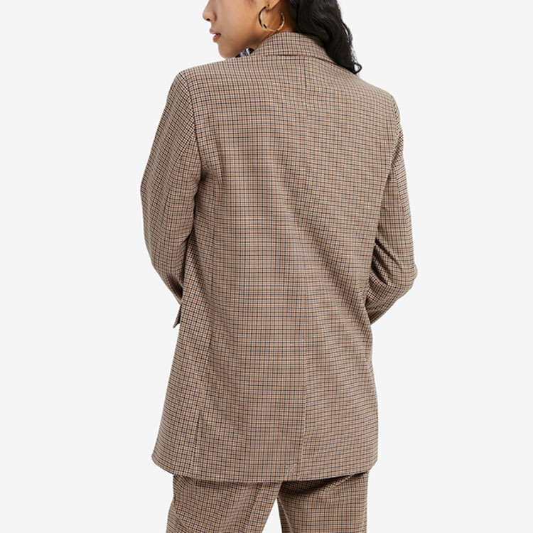 Details for (W) Tommy Hilfiger FW22 千鳥格刺繡西裝外套棕色 WW0WW35636-0LY