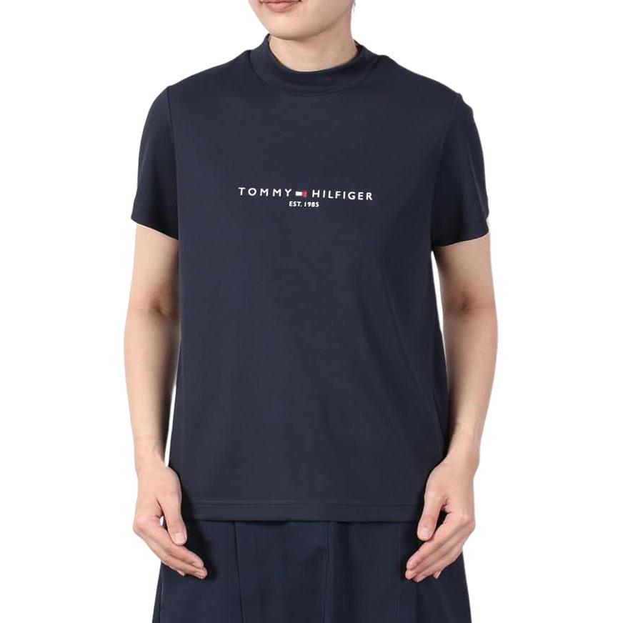 (Women) Tommy Hilfiger High-Neck Logo Short Sleeve Golf Shirt THLA512-NVY