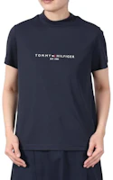 (Women) Tommy Hilfiger High-Neck Logo Short Sleeve Golf Shirt THLA512-NVY (Women) Tommy Hilfiger High-Neck Logo Short Sleeve Golf Shirt THLA512-NVY