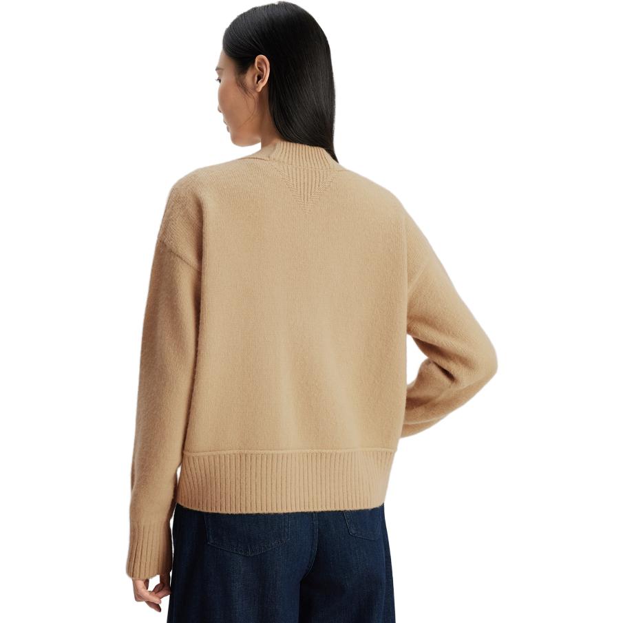 Shop (W) Tommy Hilfiger Jacquard V-Neck Loose Knit Sweater Wanita Coklat. WW0WW39522-ACA