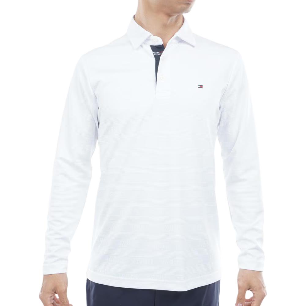 (Women) Tommy Hilfiger Logo Jacquard Long-Sleeve Golf Shirt THMA568-WHT