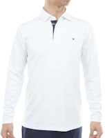 (Women) Tommy Hilfiger Logo Jacquard Long-Sleeve Golf Shirt THMA568-WHT (Women) Tommy Hilfiger Logo Jacquard Long-Sleeve Golf Shirt THMA568-WHT