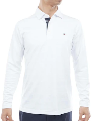 (Women) Tommy Hilfiger Logo Jacquard Long-Sleeve Golf Shirt THMA568-WHT Buy (Women) Tommy Hilfiger Logo Jacquard Long-Sleeve Golf Shirt THMA568-WHT