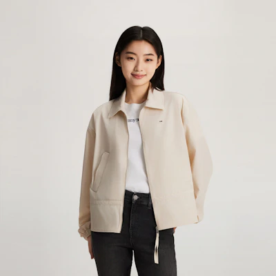 (W) Tommy Hilfiger 寬鬆版拉鍊抽繩腰夾克 DW0DW17718 2