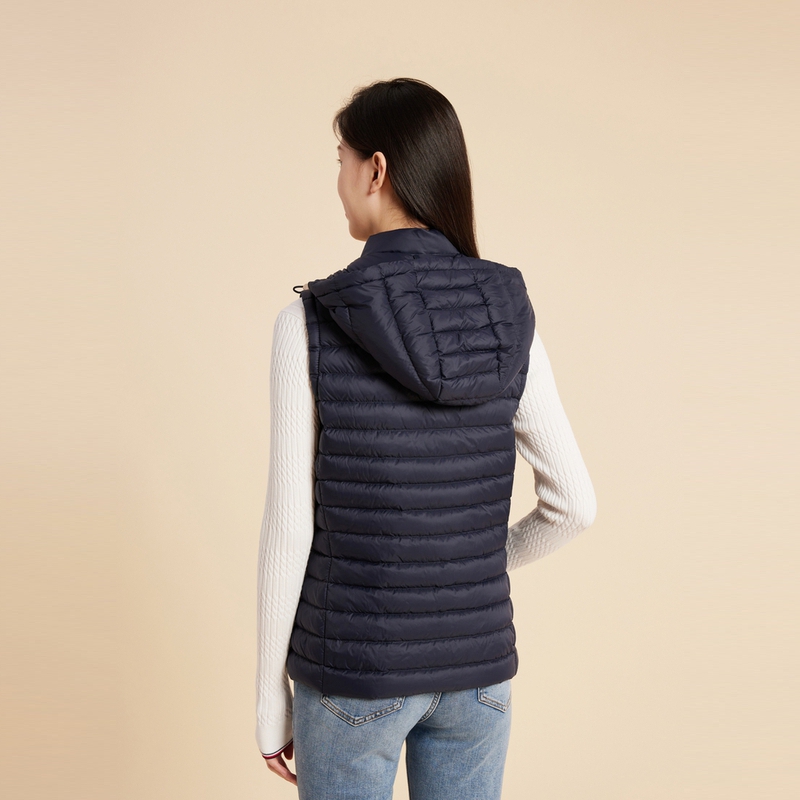 (Women) Tommy Hilfiger Navy Quilted Down Vest Jacket with Minimal Embroidery XW0XW02726 圖 5